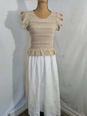 Moon River White Maxi Skirt